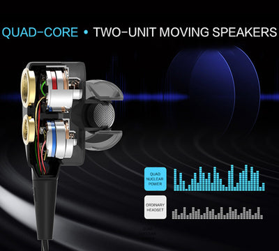 Premium Headset Kopfhörer QKZ-KD4 Dual Treiber In-Ear-Headset Ohrhörer