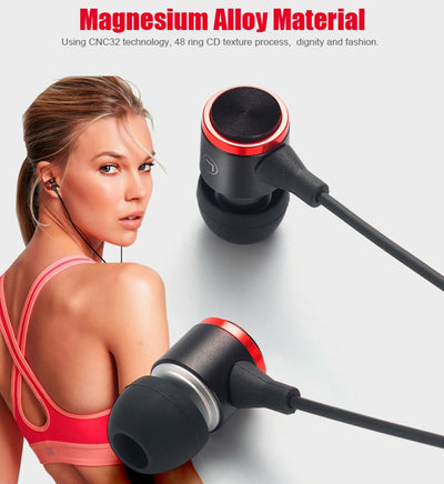 Mega Bass Premium In-Ear Earphone Headset Mic 3K-RSW9 Schwarz Weiss Rot + Bag