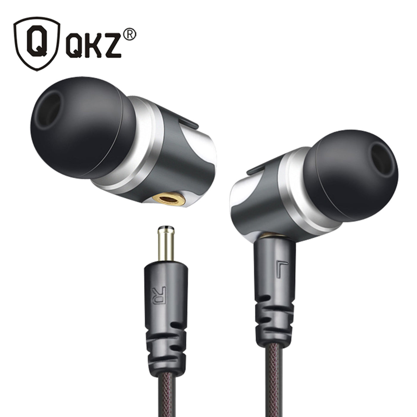 Super Bass High-End In Ear Kopfhörer QKZ DM4 Silber Ohrhörer austauschbare Kabel