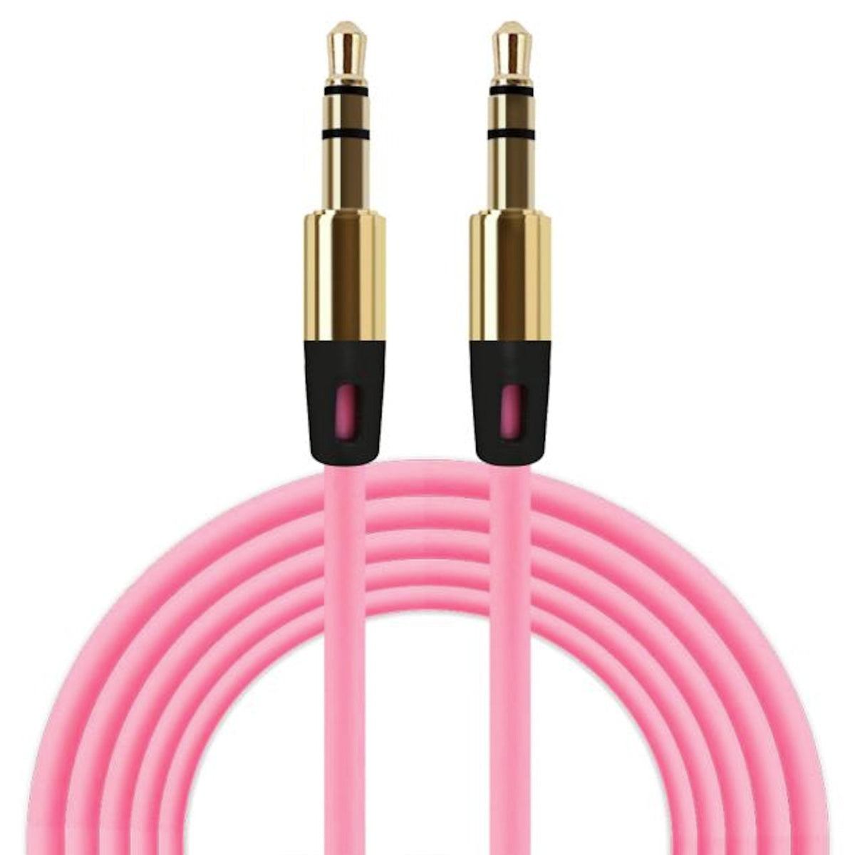 Rosafarbenes 1 m AUX-Kabel mit zwei 3,5-mm-Steckern