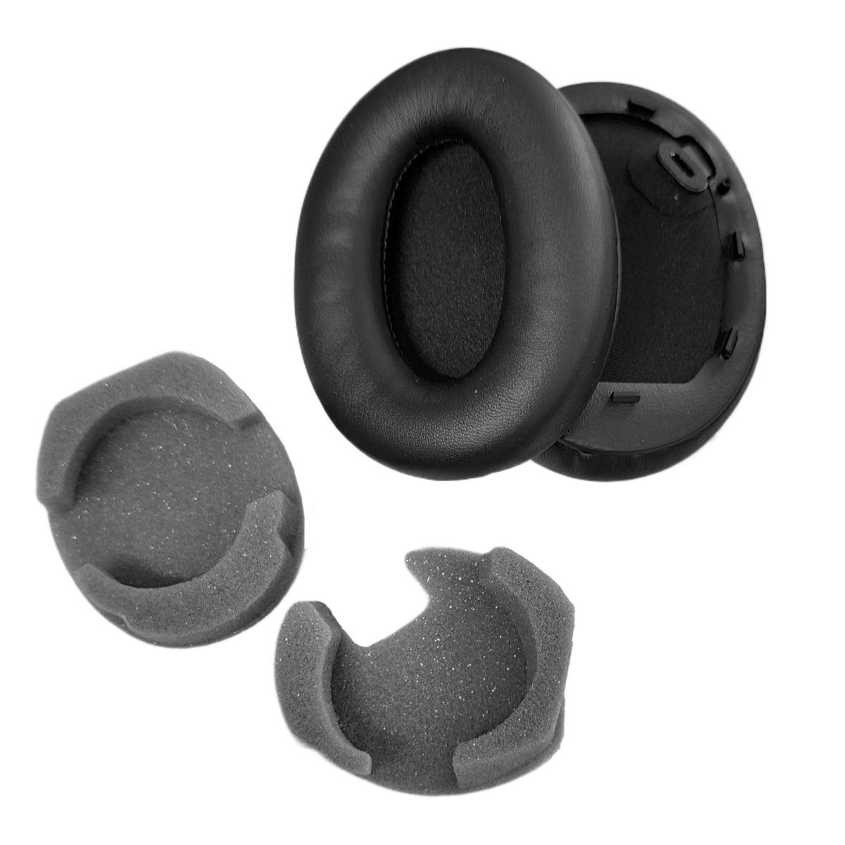 Schwarze Kunstleder-Ohrpolster für Sony WH-1000XM4