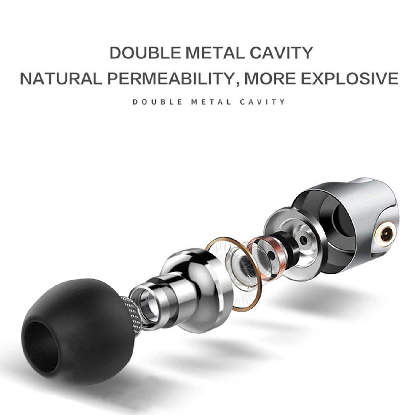 Super Bass High-End In Ear Kopfhörer QKZ DM4 Silber Ohrhörer austauschbare Kabel