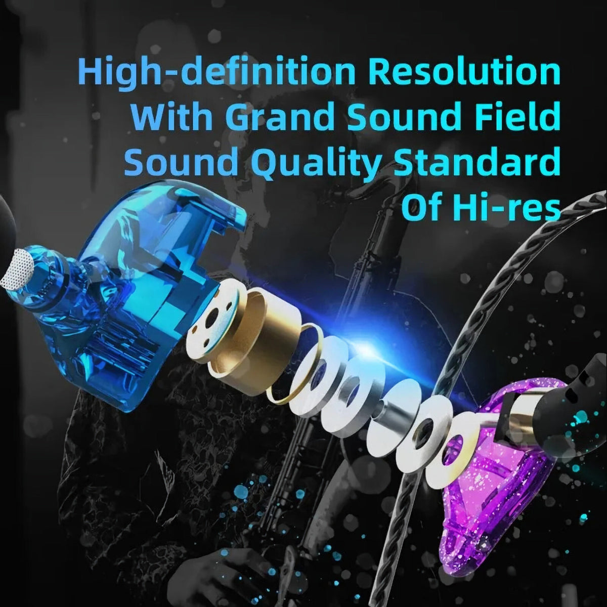 Schwarzes QKZ Zen In-Ear-Headset mit Full Bass