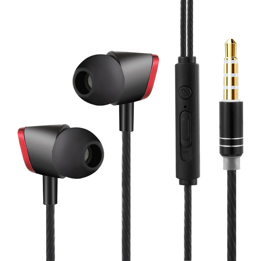 Schwarz-roter HongBiao V30 In-Ear-Kopfhörer