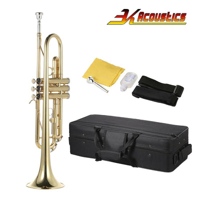 Bb-Trompete Jazztrompete Messing 3K-180S-21G Blasinstrument Koffer Mundstück