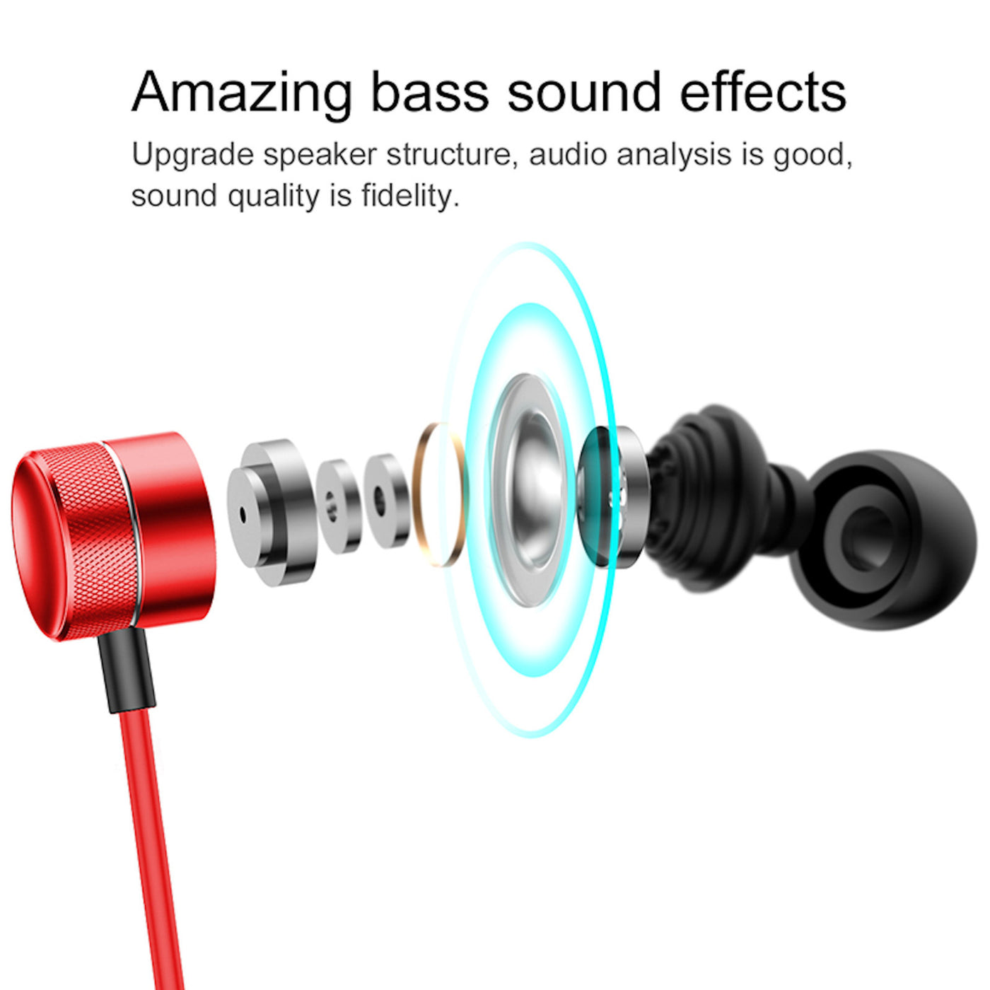 Baseus H4 Megabass In-Ear Kopfhörer Headset Earphone Headphone schwarz silber