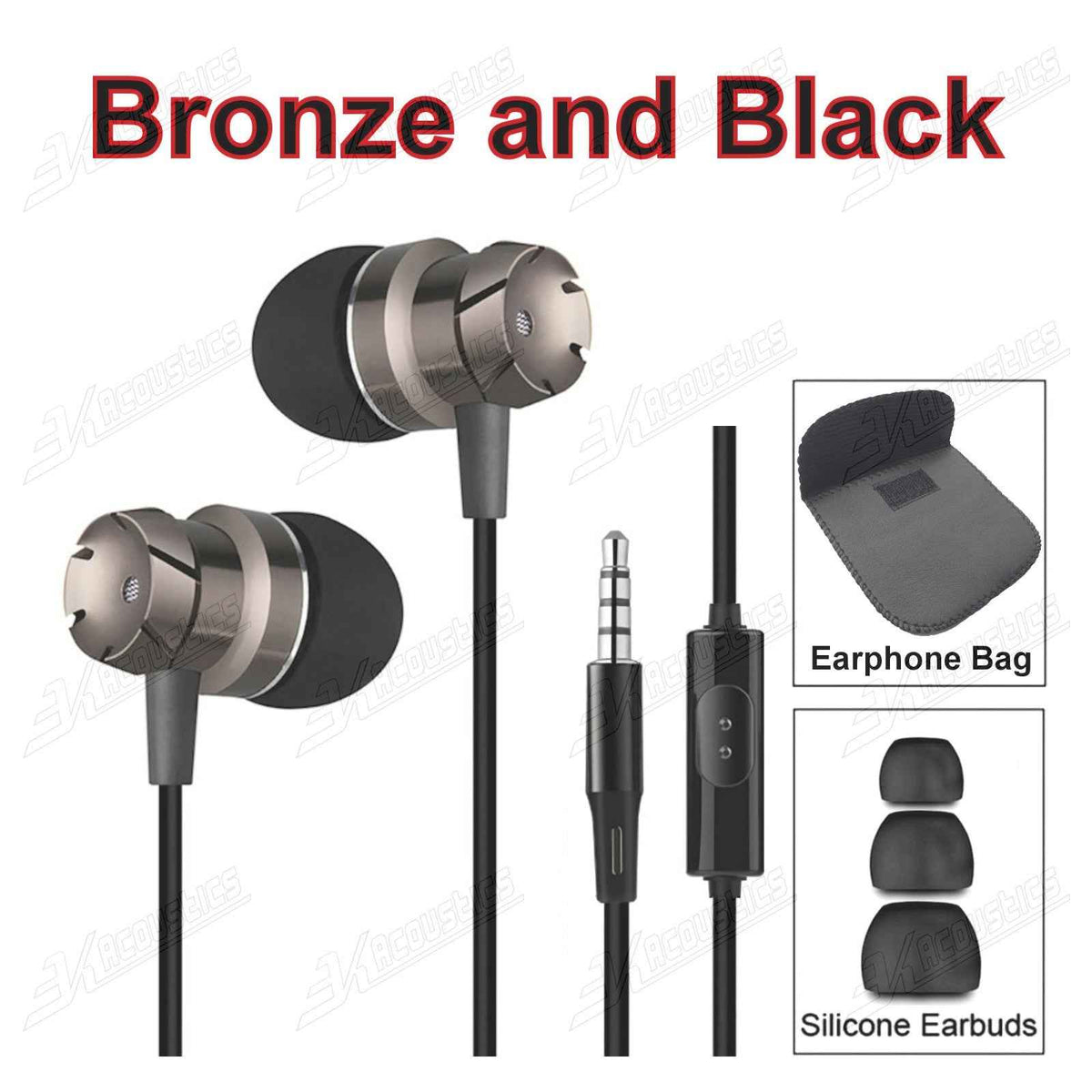 Super Bass Turbine Metall Kopfhörer In-Ear Headset Ohrhörer mit Mikrofon +Tasche