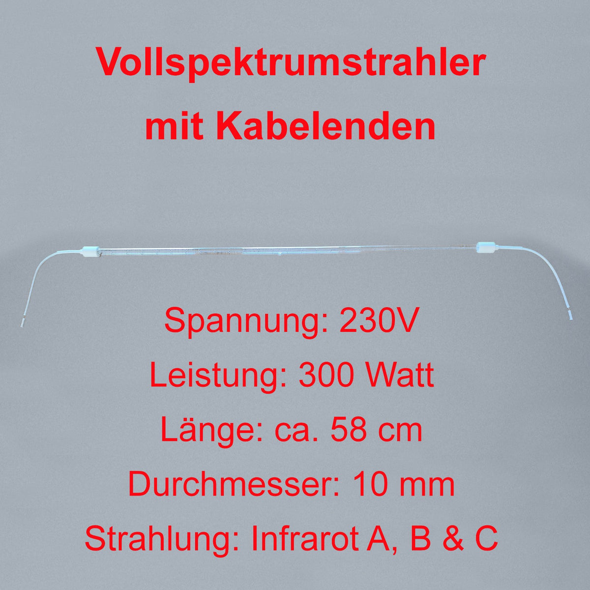 Vollspektrumstrahler Infrarotstrahler Wärmestrahler Infrarotsauna mit Kabelenden