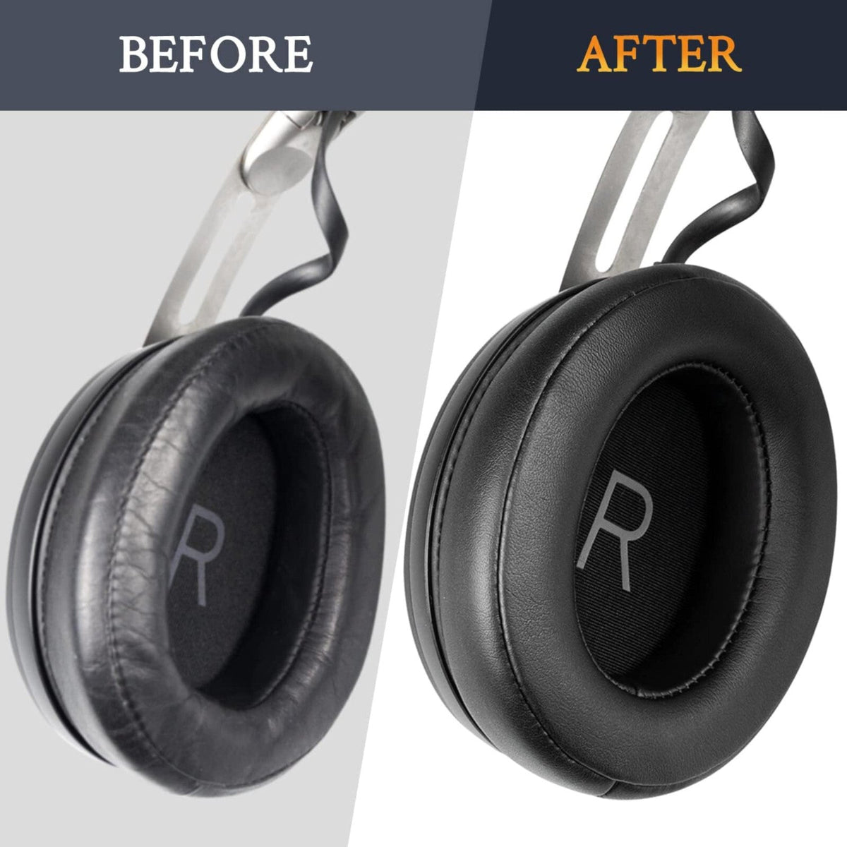 Ohrpolster für Sennheiser Momentum 3 Over Ear Kunstleder Schwarz mit Einrastring
