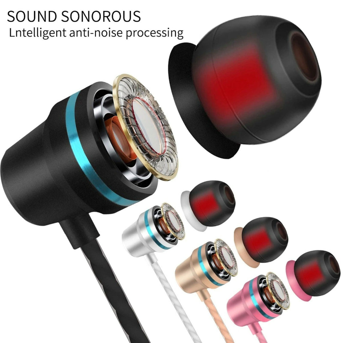 Super Bass In-Ear Kopfhörer Ohrhörer V1 Headset Earphone Headphone + PU-Tasche