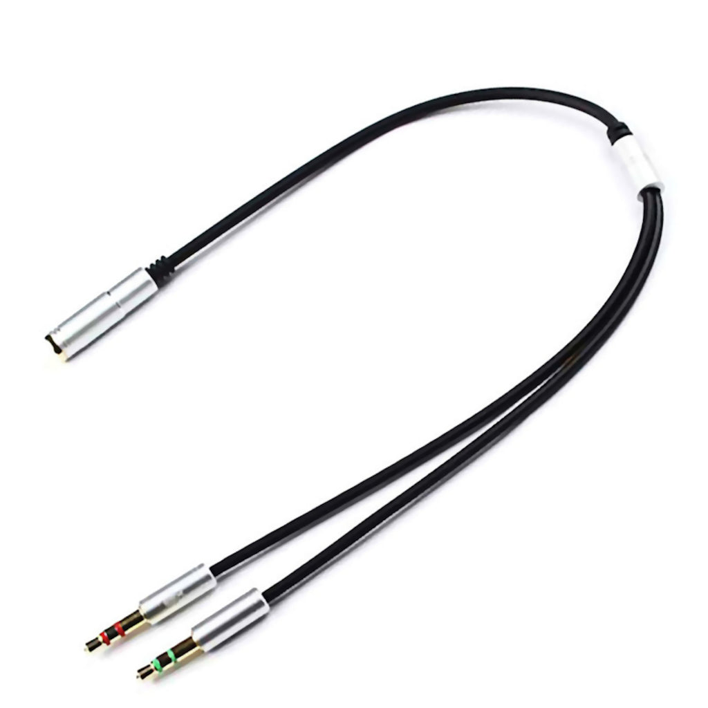 Silberner 3,5-mm-Headset-Splitter für Audio und Mikrofon