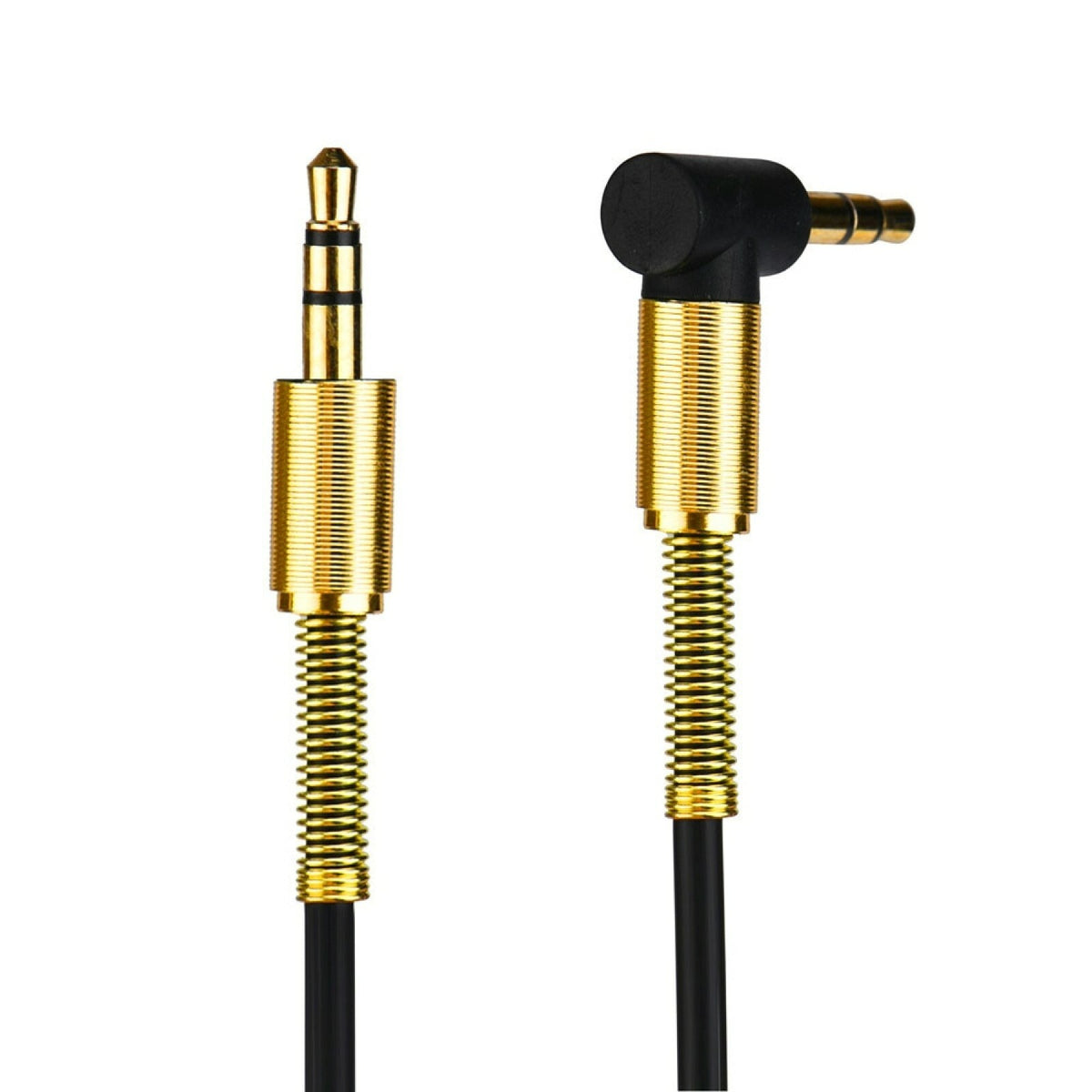Schwarzes 1 m AUX-Kabel mit Winkelstecker