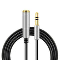 Schwarz-silberne 3 m 3,5-mm-Klinken-Verlängerung