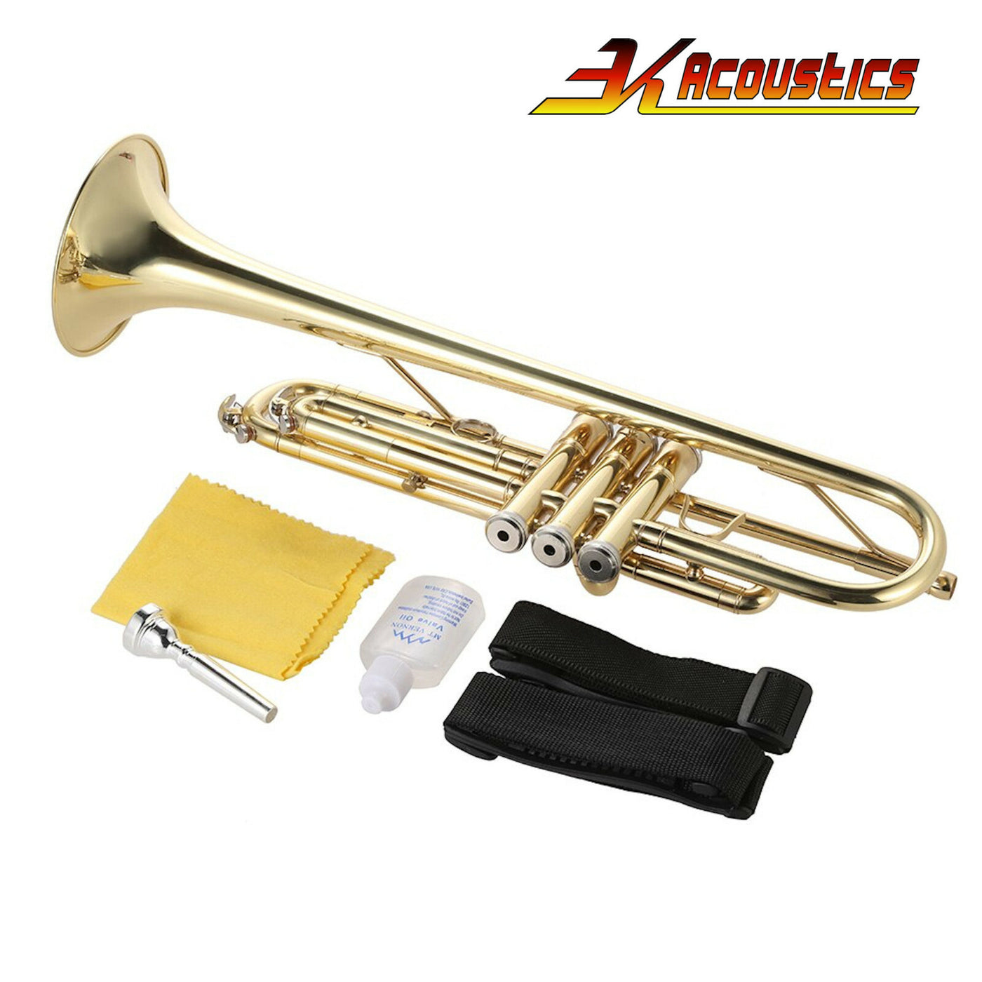 Bb-Trompete Jazztrompete Messing 3K-180S-21G Blasinstrument Koffer Mundstück