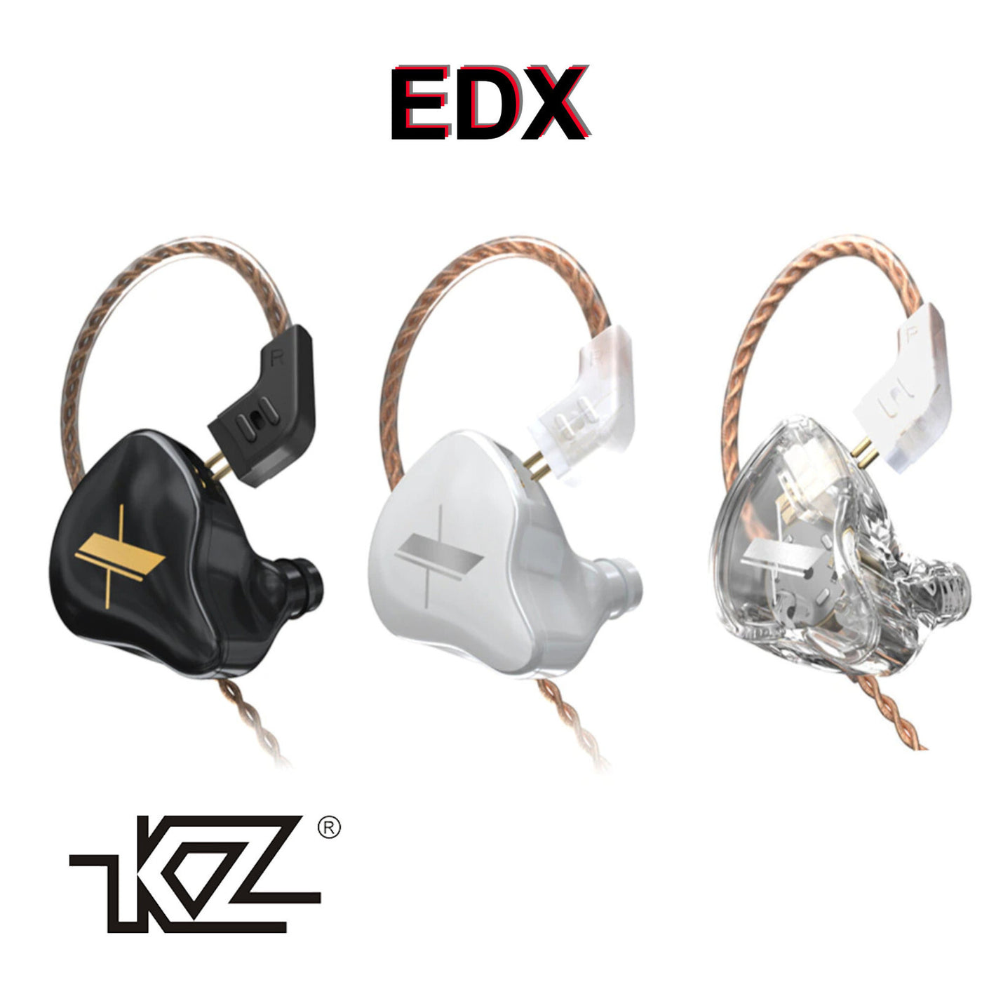 KZ EDX High-End Professional HiFi In-Ear Kopfhörer Headset Schwarz Weiß Kristall