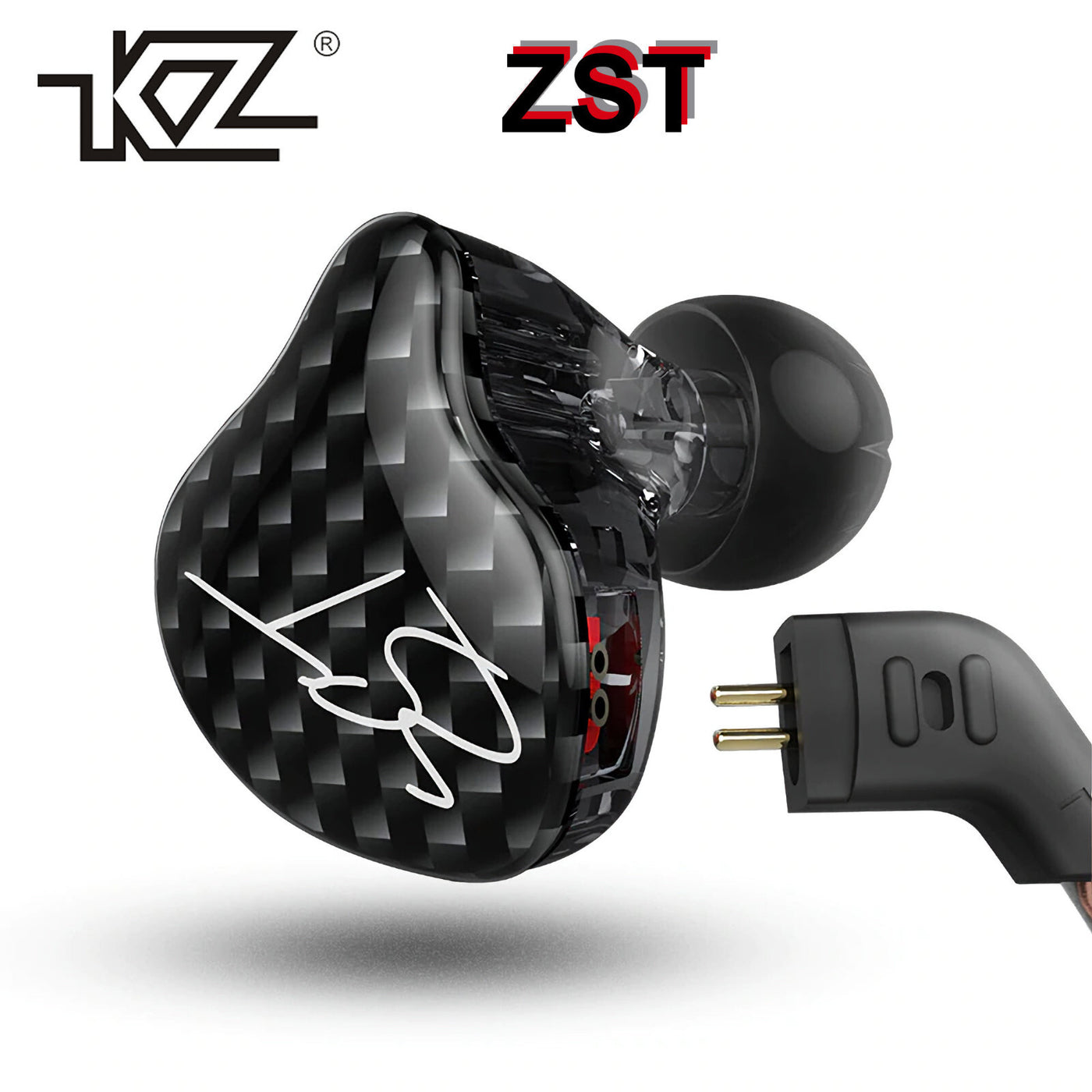 High-End In Ear Kopfhörer KZ ZST Pro Black In-Ear Premium Ohrhörer