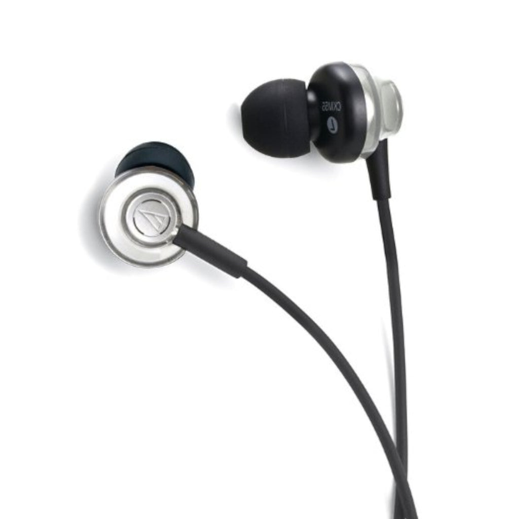 Schwarz-silberne Audio-Technica ATH-CKM55 In-Ear-Kopfhörer