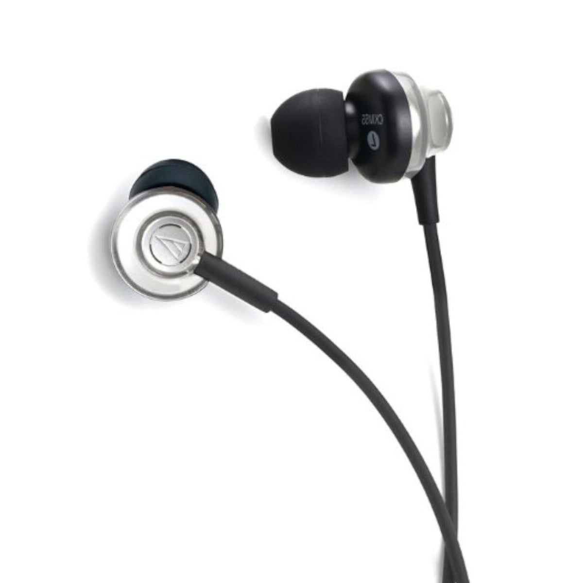 Schwarz-silberne Audio-Technica ATH-CKM55 In-Ear-Kopfhörer