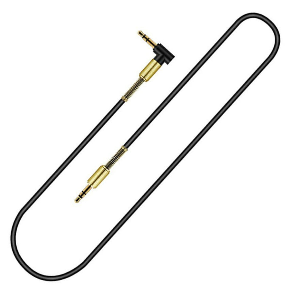 Schwarzes 1 m AUX-Kabel mit Winkelstecker