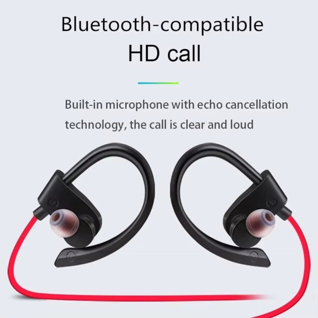 Roter OB-01 Bluetooth Sport-In-Ear-Kopfhörer mit Ohrbügel