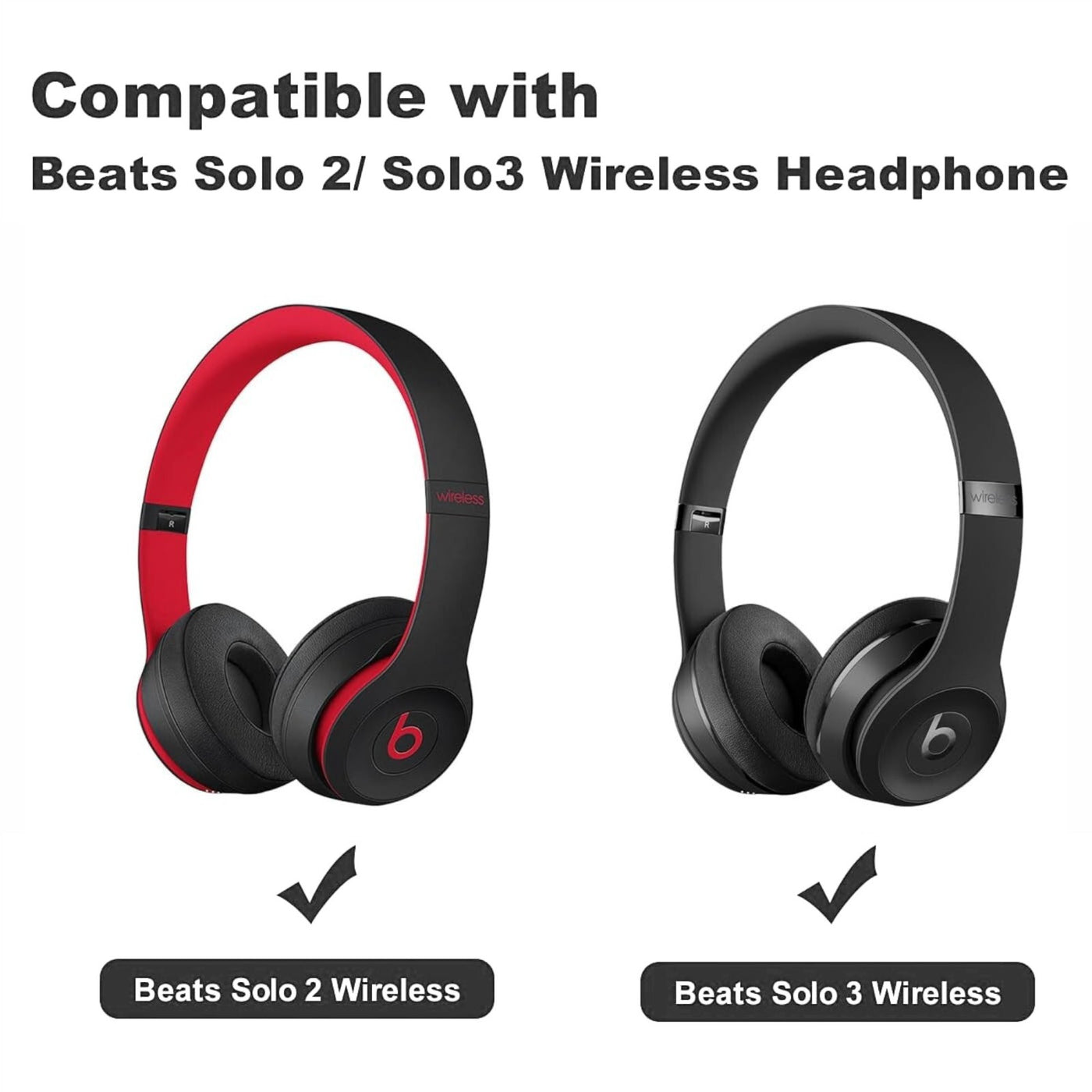 Ohrpolster für Beats by Dr. Dre Solo 2 und Solo 3 Wireless Kunstleder