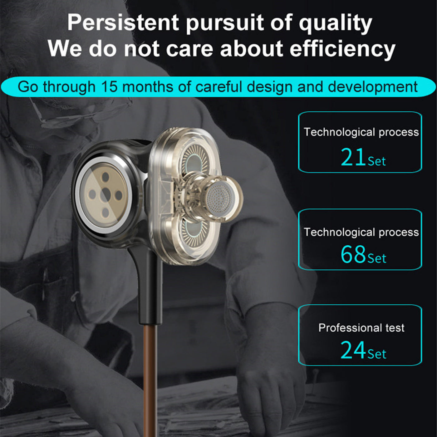 High-End In-Ear Headset 3 Unit Drive Professional HiFi Kopfhörer Micro i8