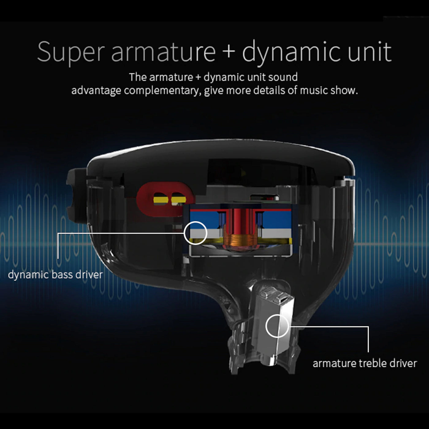 High-End In Ear Kopfhörer KZ ZST Pro Mic Black Messing In-Ear Premium Ohrhörer