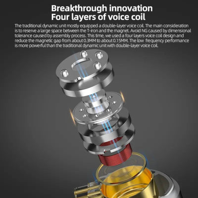 100% Original KZ ZVX High-End Professional HiFi In-Ear Kopfhörer Silber