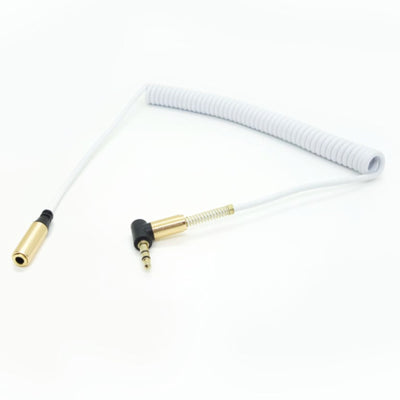 Kopfhörer Verlängerungskabel Weiß 0,5 - 1,5m 3,5mm Klinke Winkelstecker   Buchse