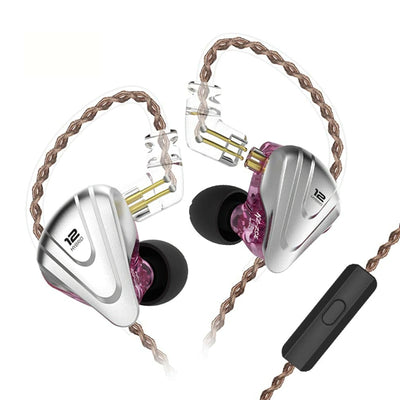 KZ ZSX Premium High-End Pro 12 Treiber HiFi In-Ear Kopfhörer Headset Purple Lila