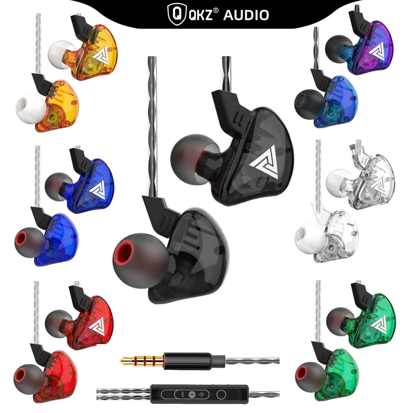 Premium Headset Kopfhörer QKZ CK5 HiFi In-Ear-Headset Ohrhörer + Hardcase