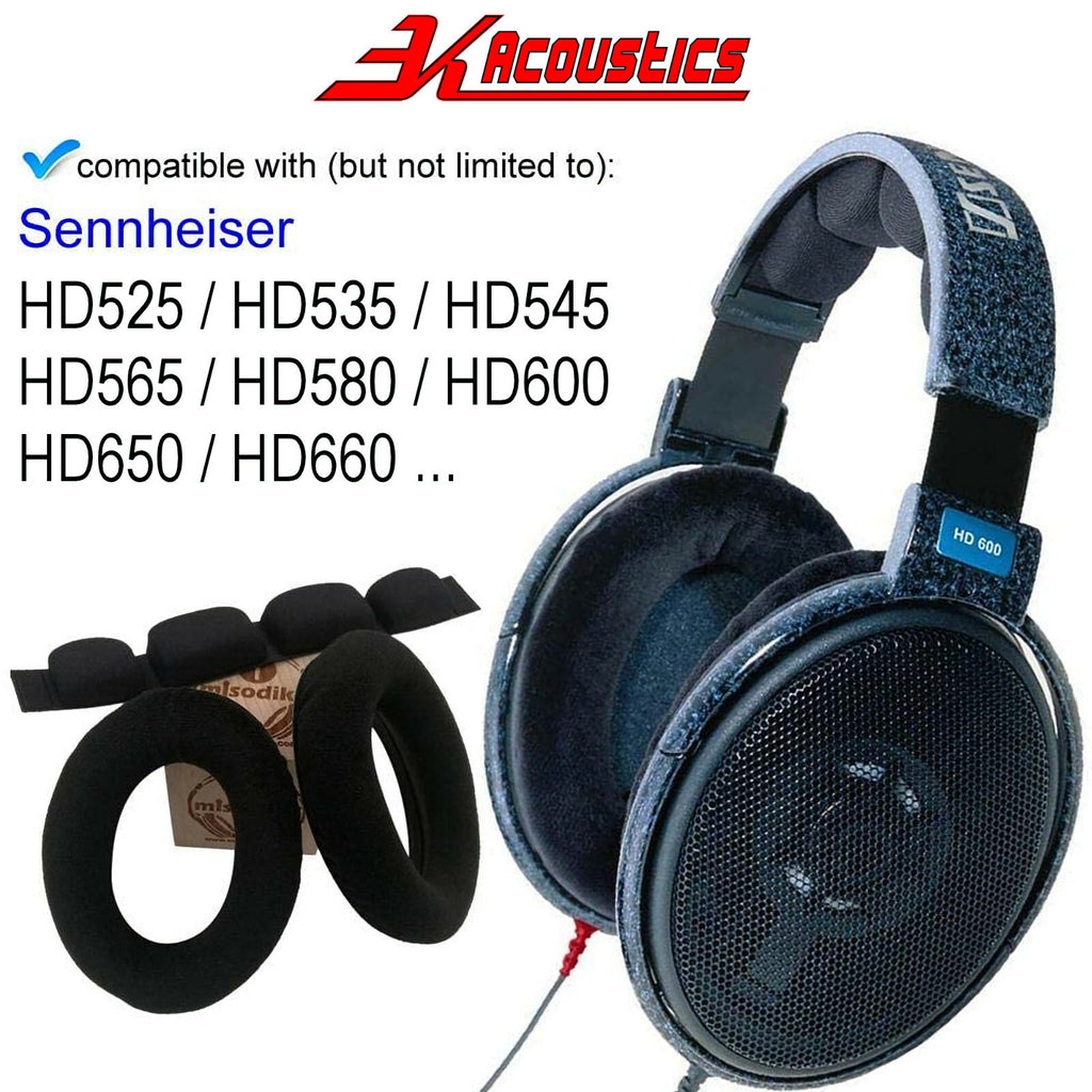 Velours-Ohrpolster mit Kopfband für Sennheiser HD600 HD650 HD660