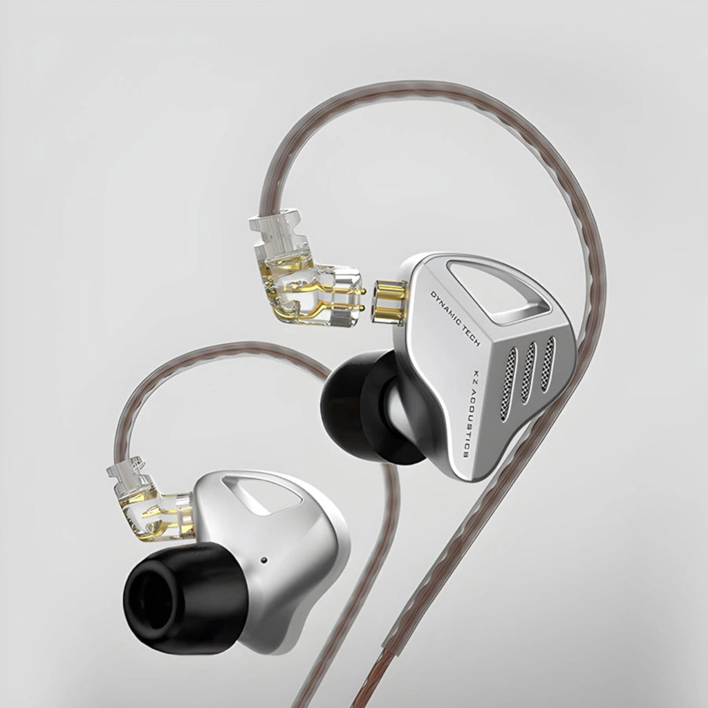 Silberne KZ ZVX High-End In-Ear-Kopfhörer aus Metall