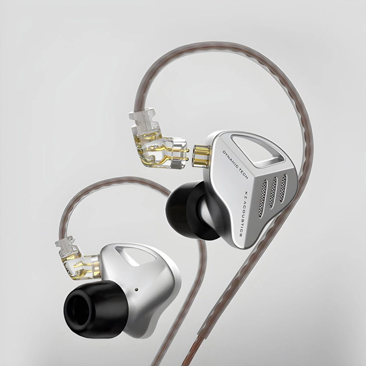 Silberne KZ ZVX High-End In-Ear-Kopfhörer aus Metall