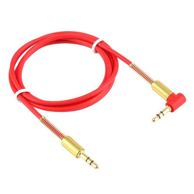 1m Audio Stereo Kopfhörer Anschlusskabel 3,5mm Stecker > Winkelstecker Rot Gold