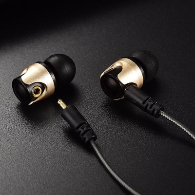 Super Bass High-End In Ear Kopfhörer QKZ DM4 Gold Ohrhörer, austauschbare Kabel