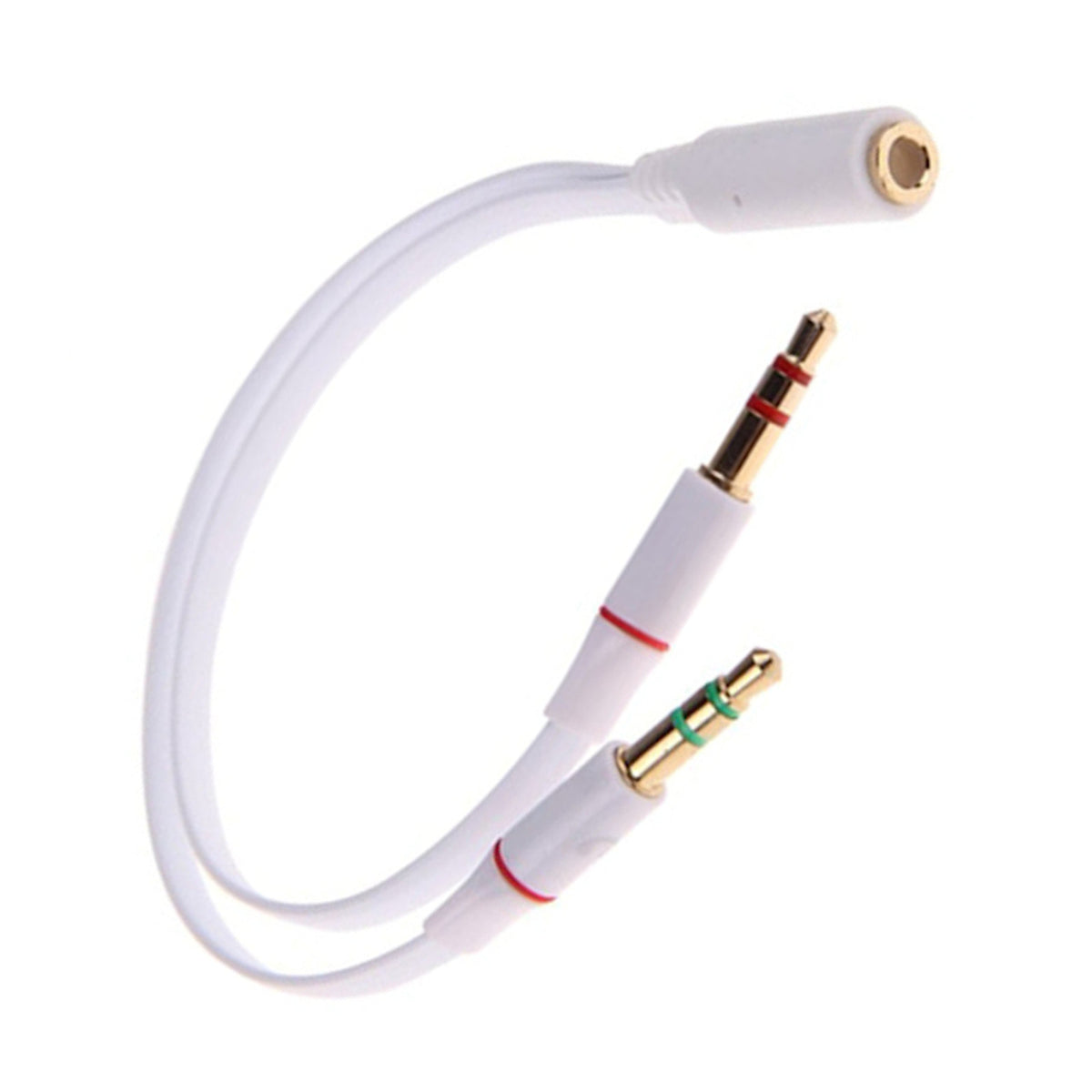 Weißer 3,5-mm-Headset-Splitter für Audio und Mikrofon
