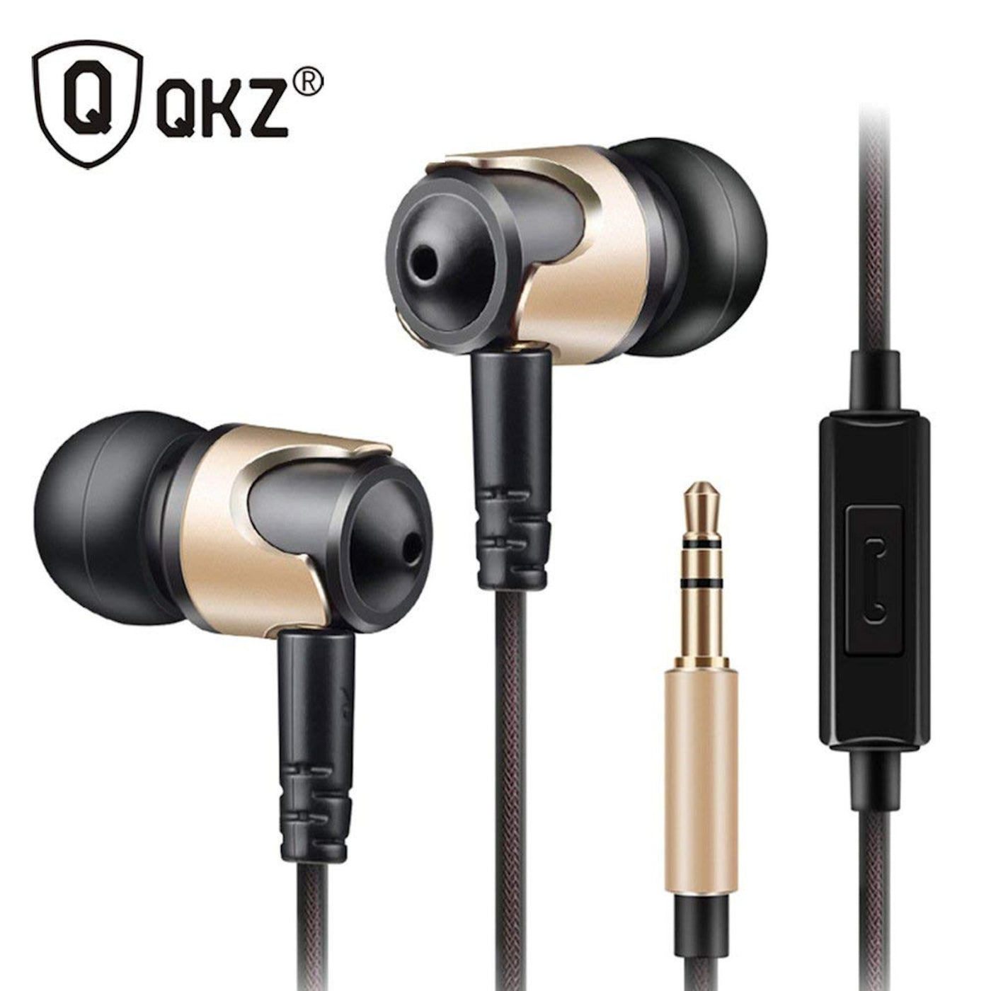 Super Bass High-End In Ear Kopfhörer QKZ DM4 Gold Ohrhörer, austauschbare Kabel