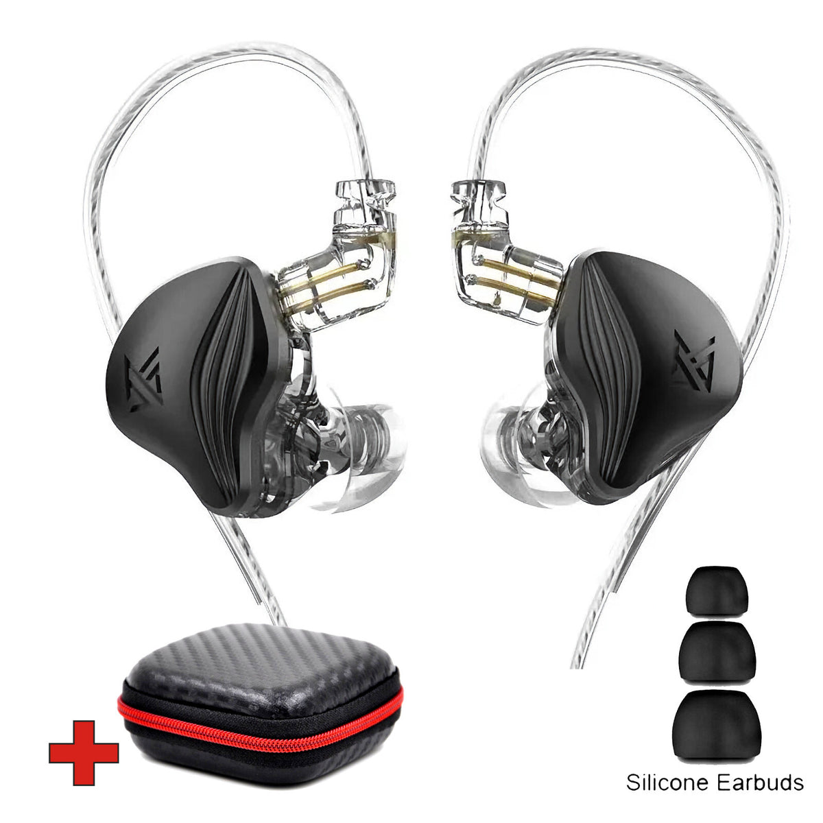 Schwarzes KZ ZEX 3-Treiber In-Ear-Headset
