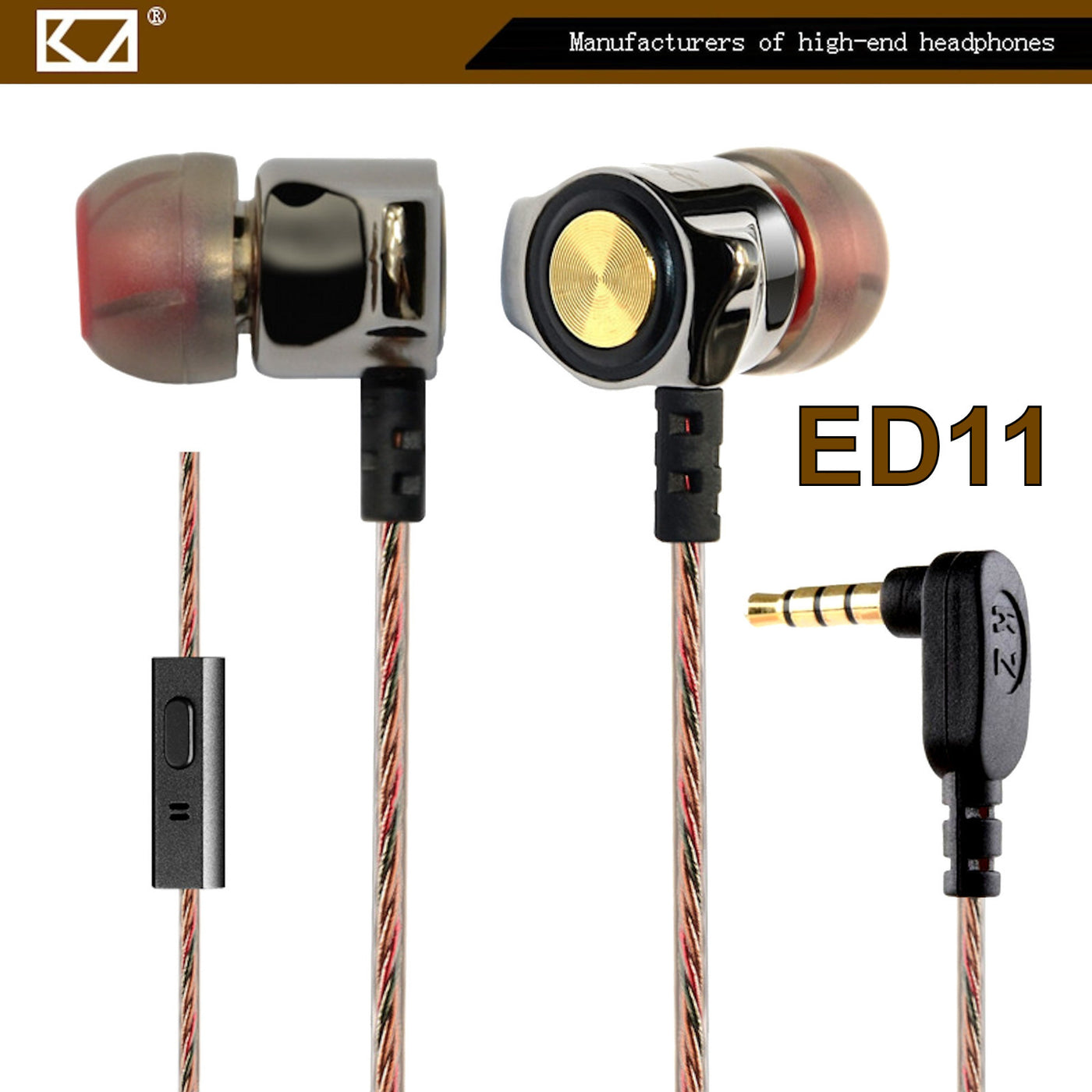 High-End Headset Kopfhörer KZ ED11 HS Professional In-Ear-Headset Ohrhörer