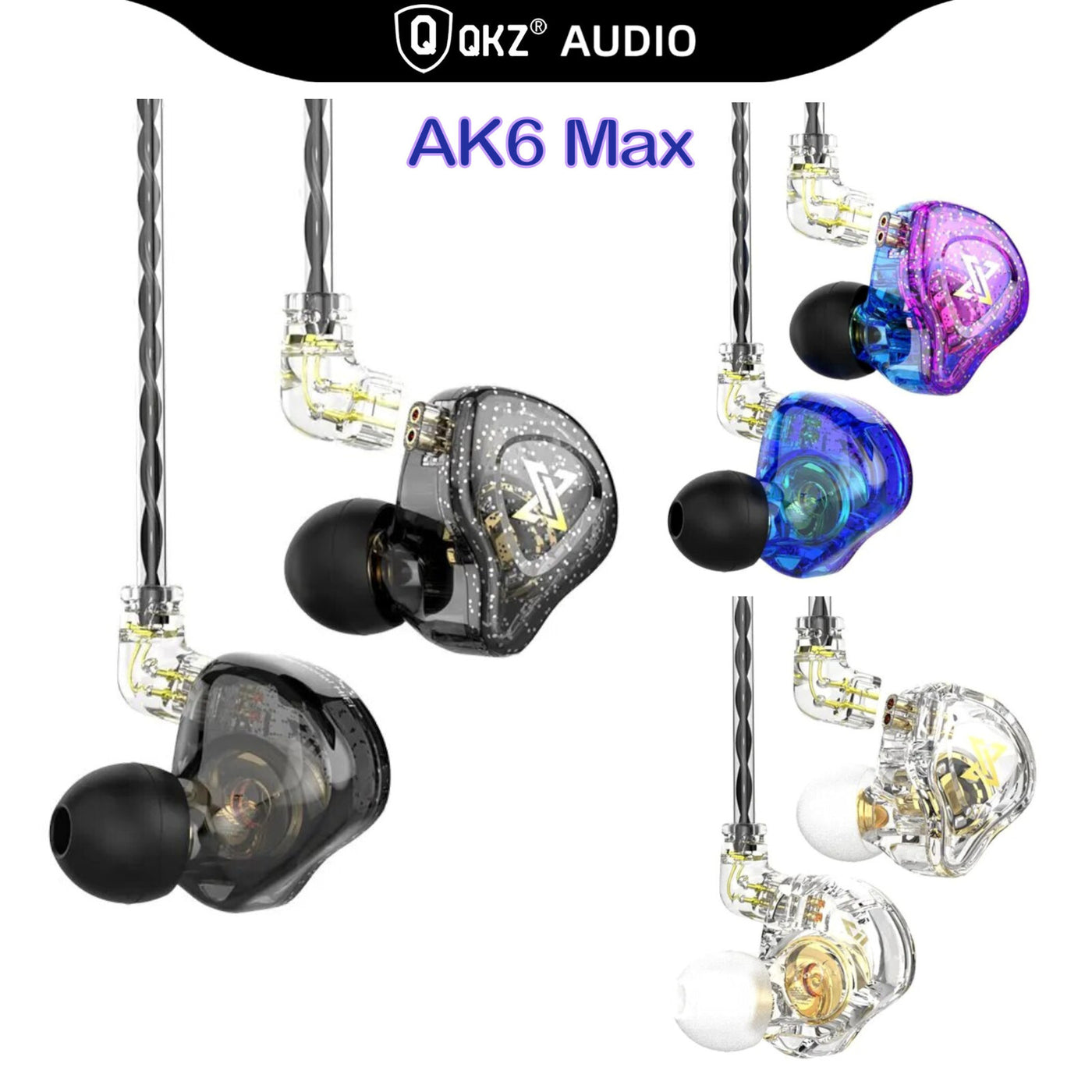 Premium Headset Kopfhörer QKZ-AK6 Max HiFi In-Ear-Headset Ohrhörer + Hardcase