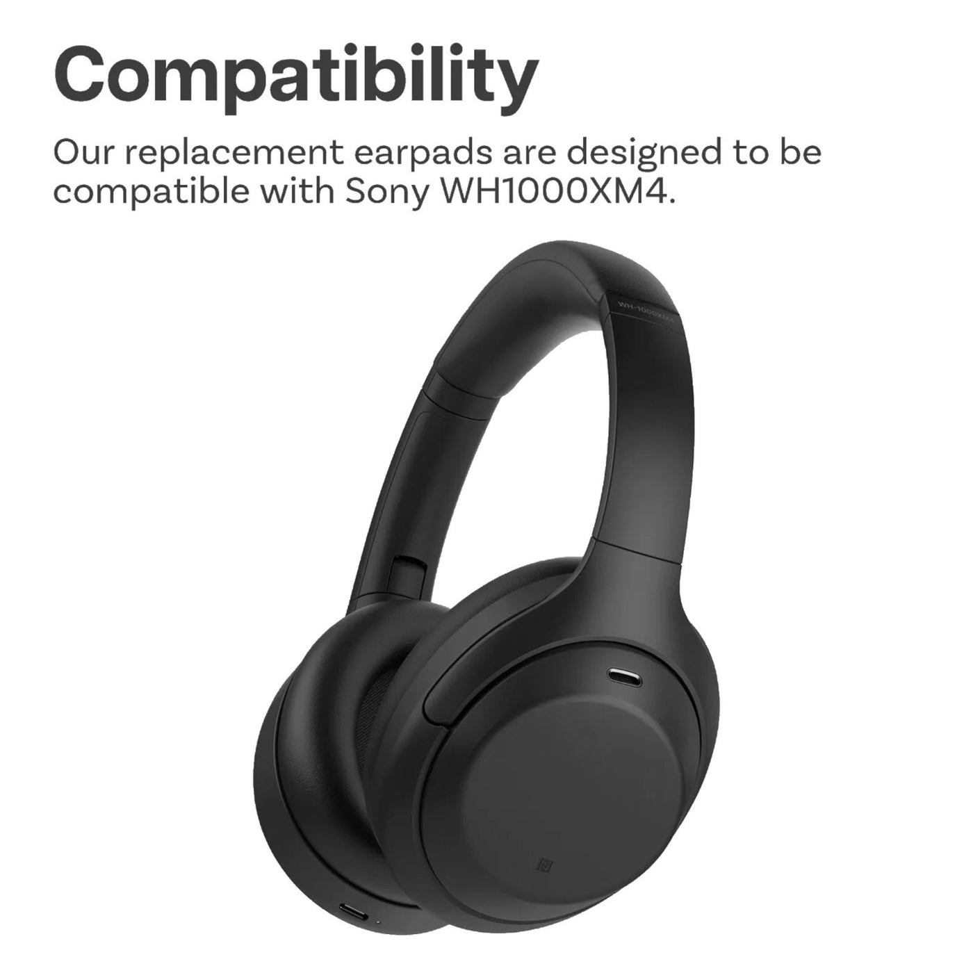 Ohrpolster für SONY WH-1000XM4 Schwarz Kopfhörer (WH1000XM4) Headphones