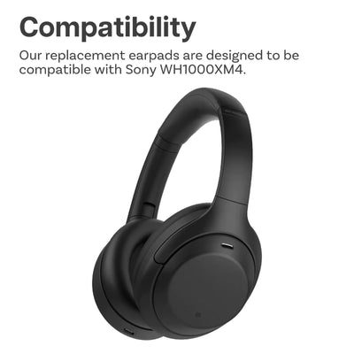Ersatz Ohrpolster für SONY WH-1000XM4 Schwarz Kopfhörer (WH1000XM4) Headphones
