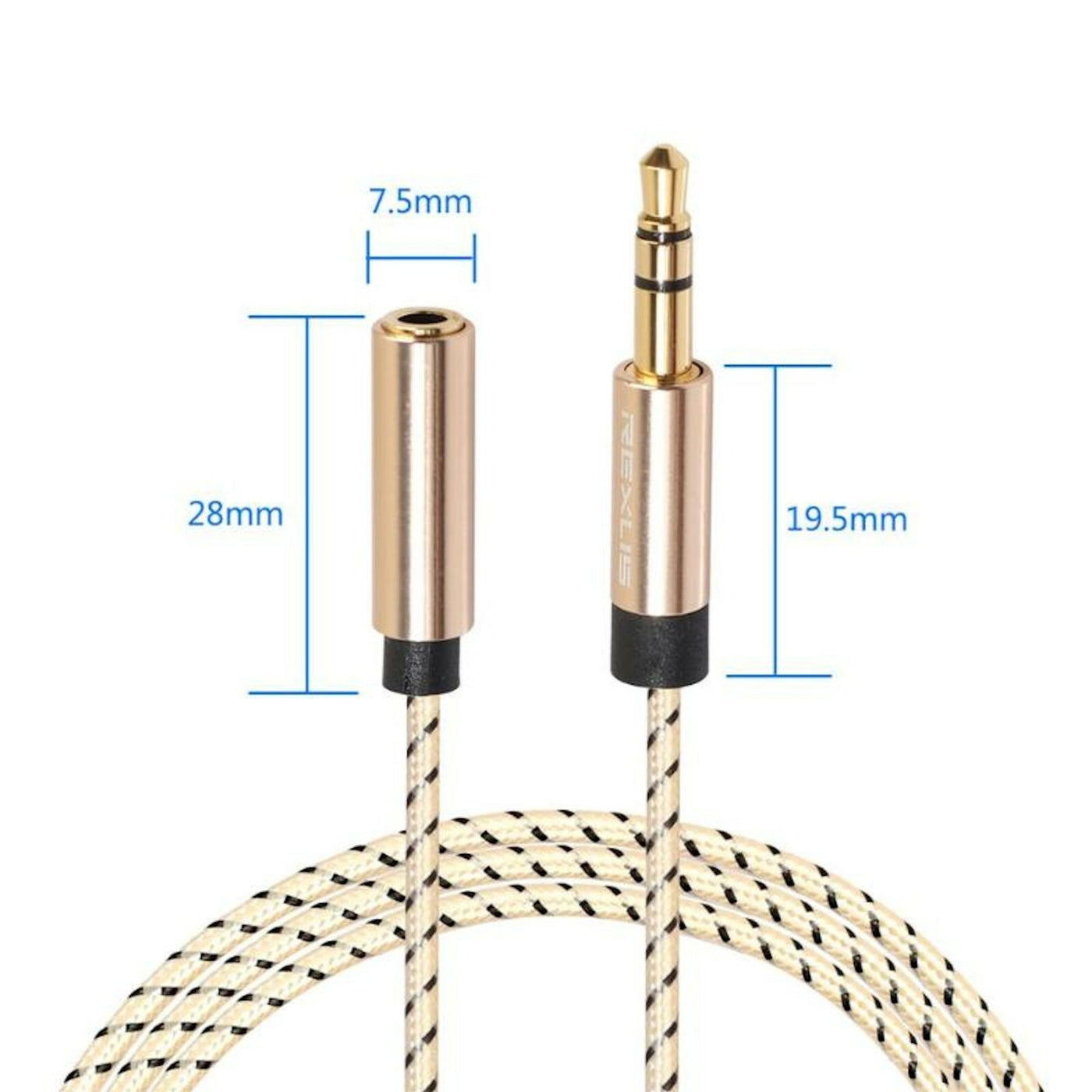 1m Audio Stereo Kopfhörer Verlängerungskabel 3,5mm Klinke Stecker > Buchse Nylon