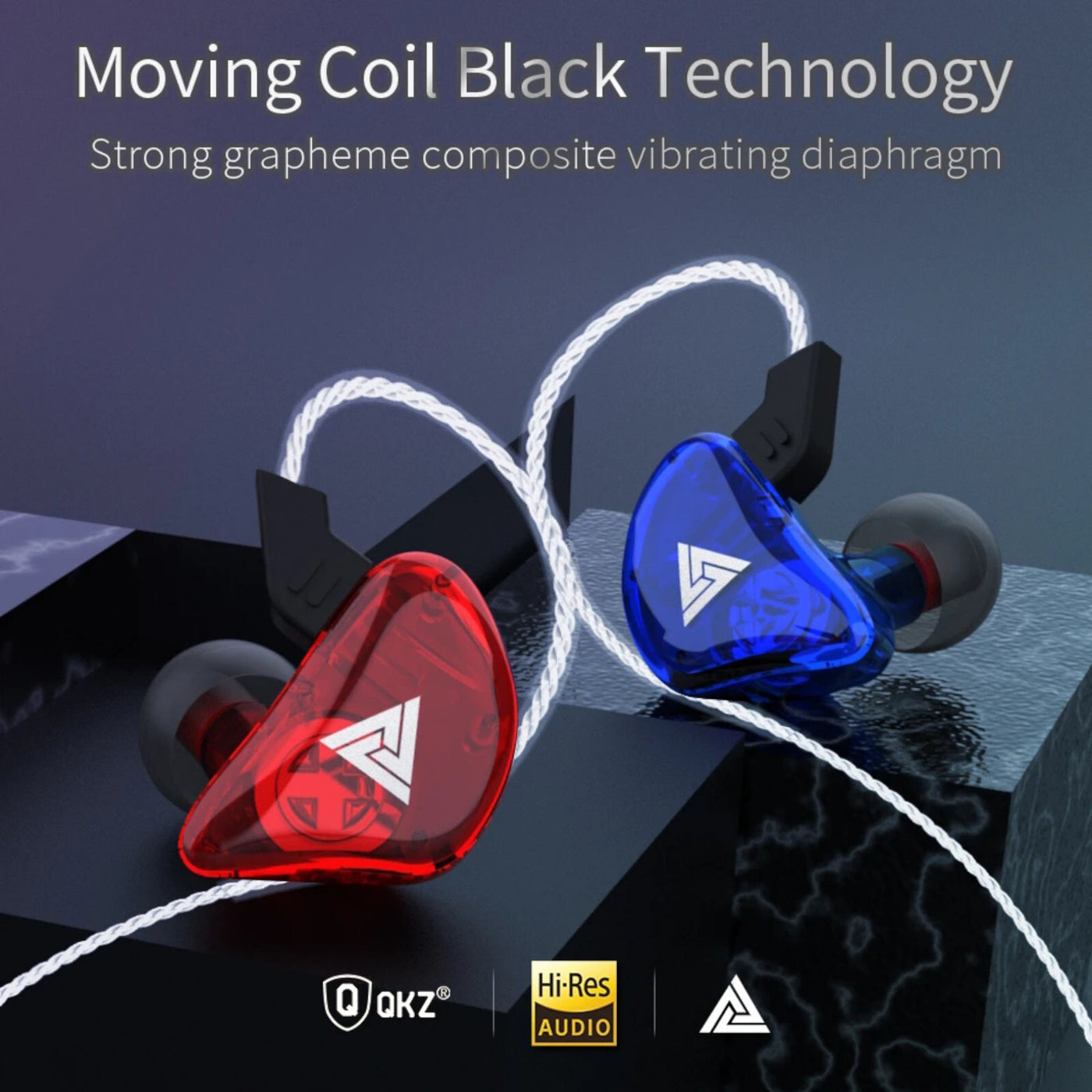 Premium Headset Kopfhörer QKZ CK5 HiFi In-Ear-Headset Ohrhörer + Hardcase