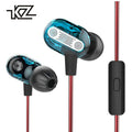 Blaues KZ ZSE Dual-Treiber In-Ear-Headset mit Mikrofon