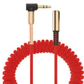 Rotes 3,5-mm-Spiral-Verlängerungskabel mit Winkelstecker