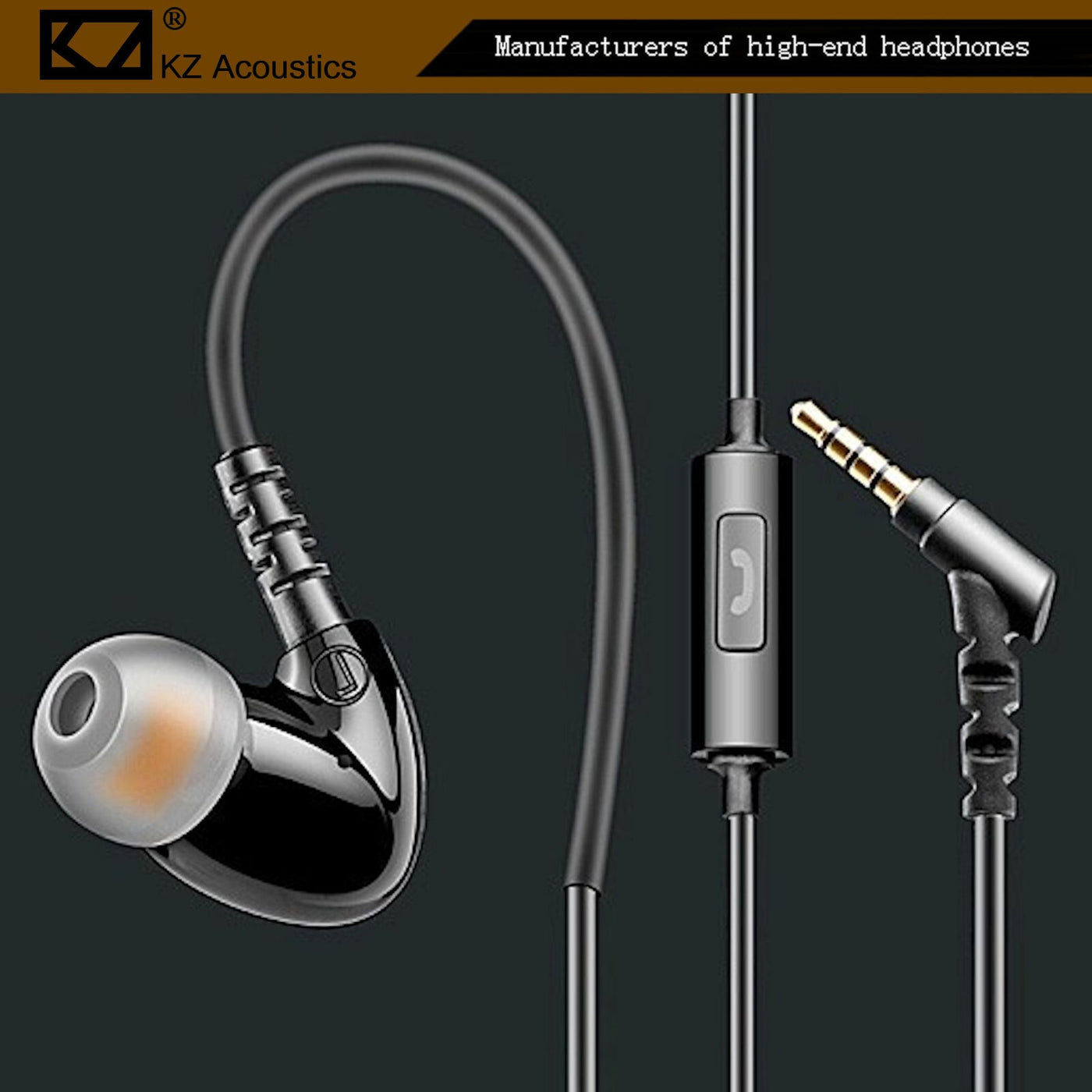 High-End Kopfhörer KZ-S6 Schwarz Pro Sports In-Ear Headphones in PU Hardcase