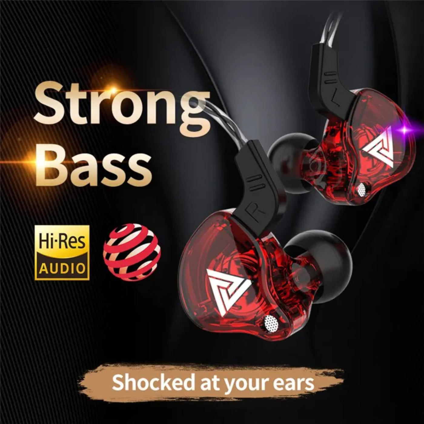 QKZ AK6 Hi-Res In-Ear-Kopfhörer Ohrhörer 105dB mit HD Mikrofon Bass Boost Rot