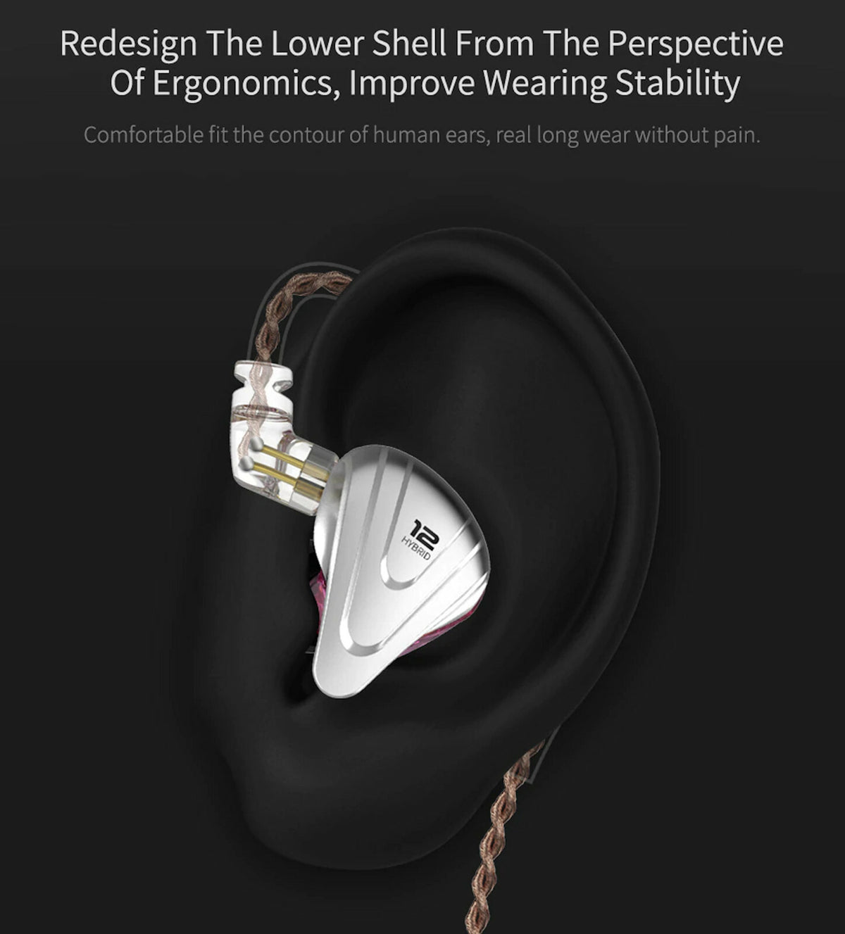 Schwarzes KZ ZSX In-Ear-Headset mit 12 Treibern